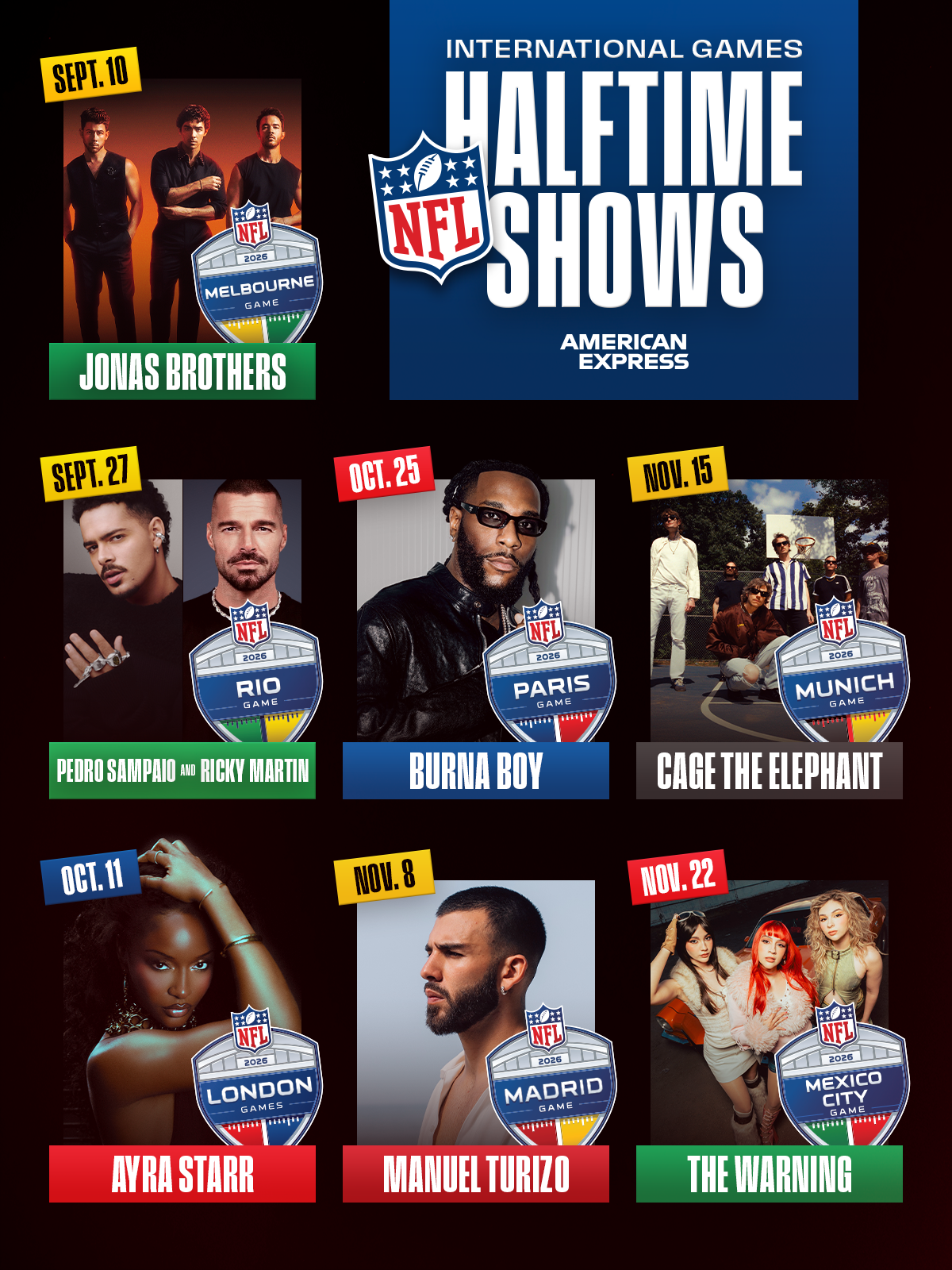 Full Halftime Show Lineup for 2026 NFL International Games Set